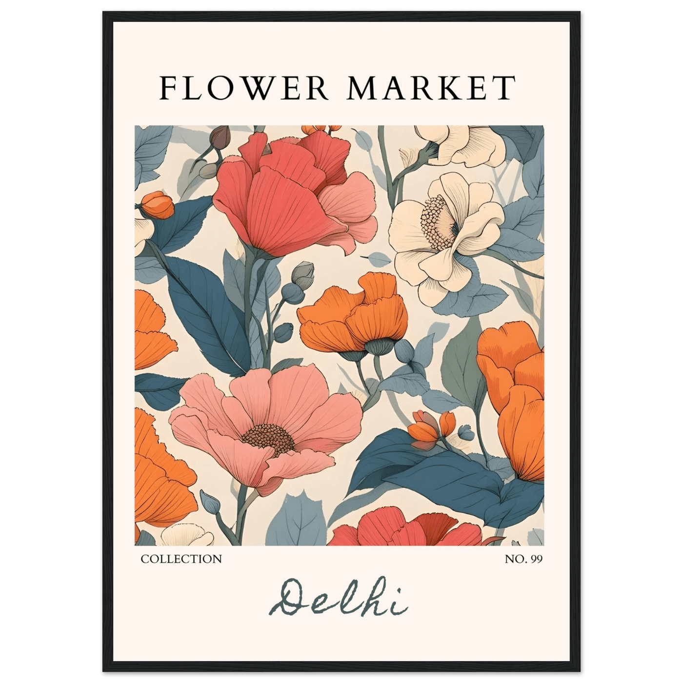 Flower Market Delhi Framed Art Print – Vibrant Botanical & Nature Posters | Ready-to-Hang in Multiple Sizes - Vibrantwalls