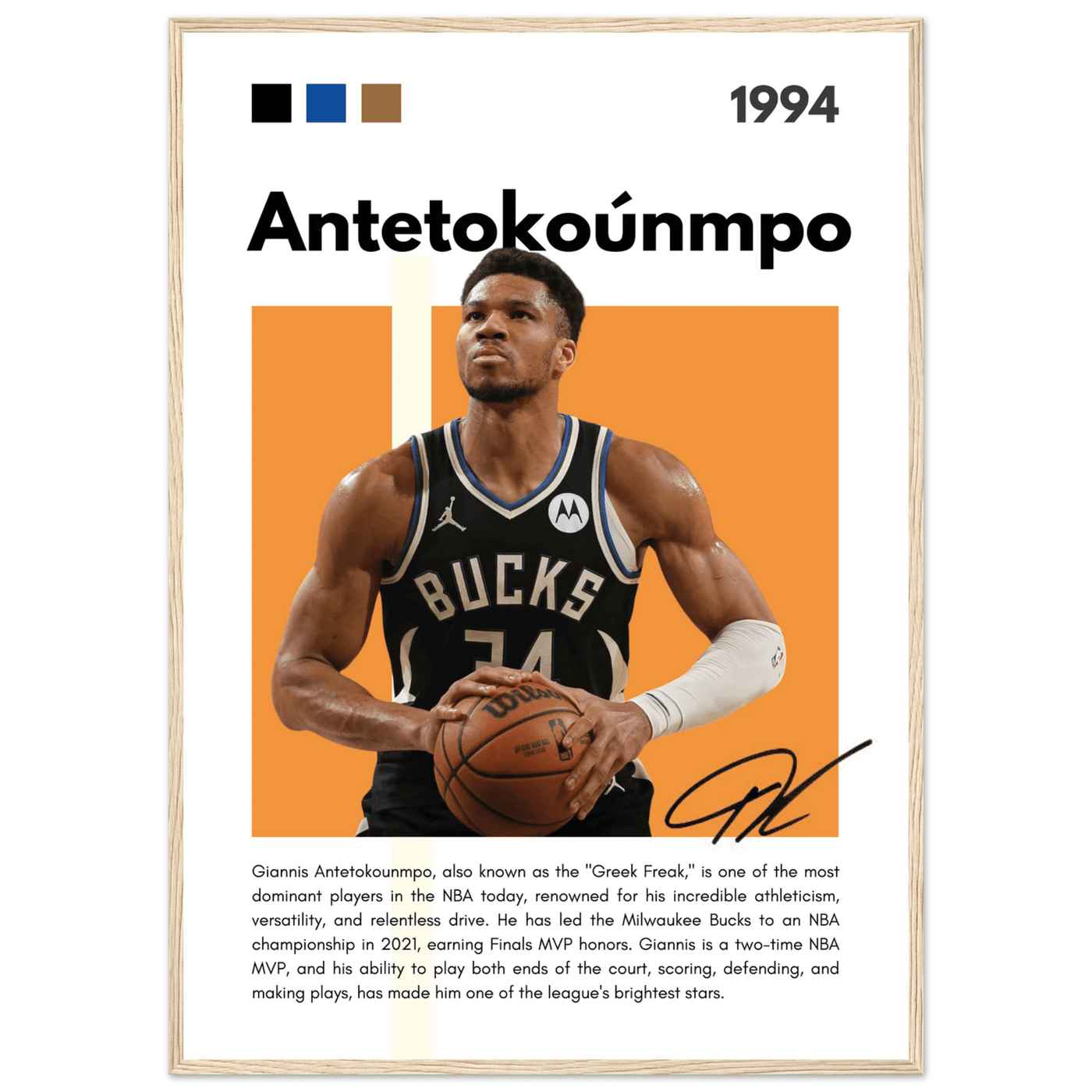 Giannis Antetokounmpo Greek Freak Bucks Poster - Vibrantwalls