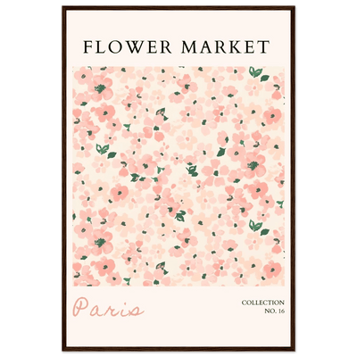 Paris Flower Market Framed Poster – Blush Floral Art Print | Ready-to-Hang Wall Decor in Multiple Sizes & Frame Finishes - Vibrantwalls