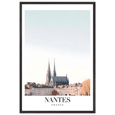 Nantes France Cathedral Framed Poster - Minimalist Travel Wall Art in Your Choice of Size & Frame - Vibrantwalls