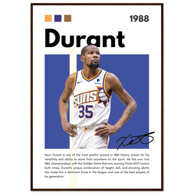 Kevin Durant Slim Reaper Suns Framed Poster 70x100 cm 28x40″ Dark wood frame Vibrantwalls