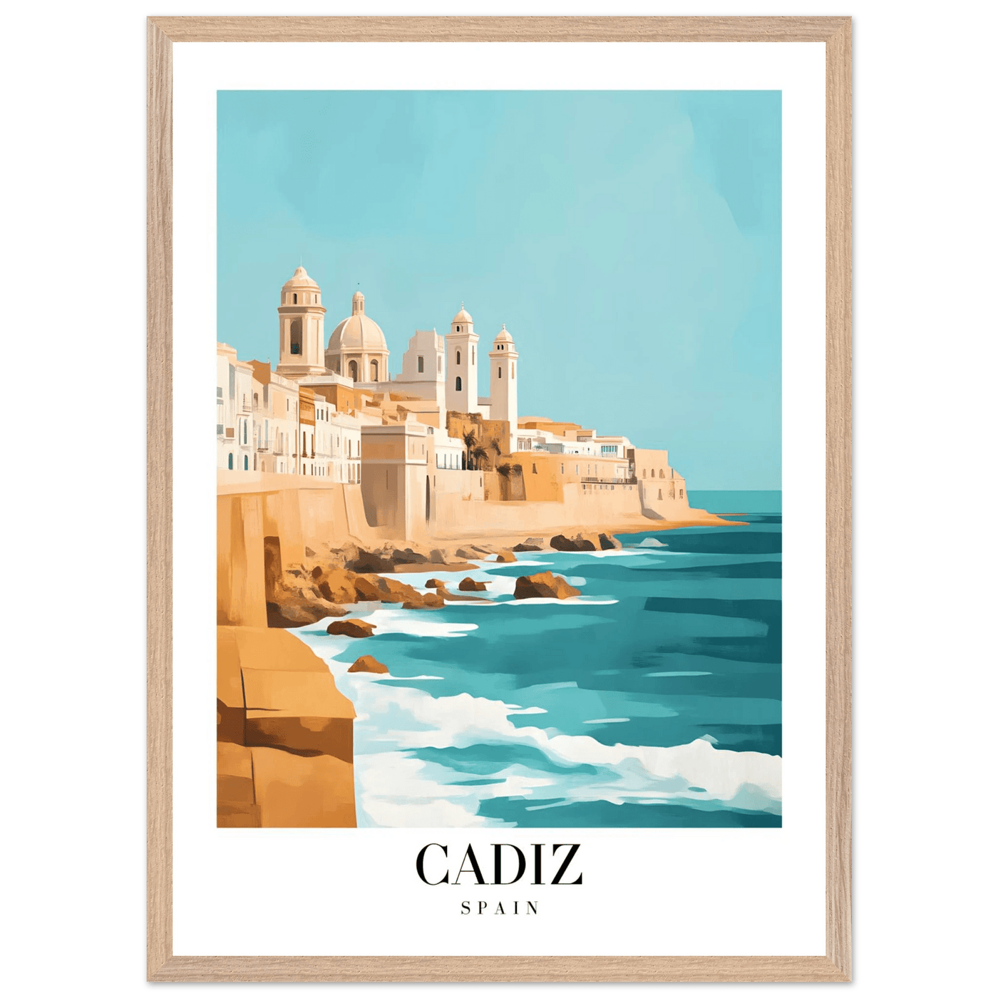 Cadiz Spain Framed Poster – Coastal Charm & Vintage Travel Wall Art with Wooden Frame - Vibrantwalls
