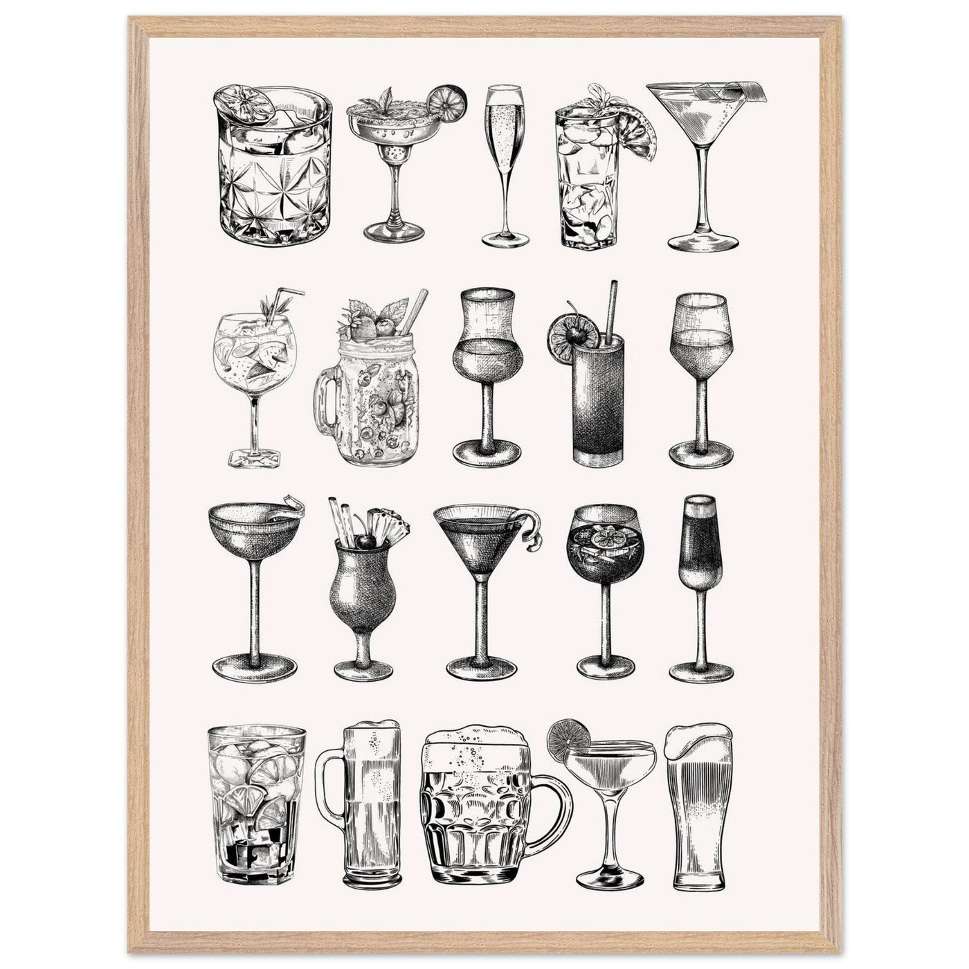 Gin Tonic Cocktail Recipe Vintage Style Art - Vibrantwalls