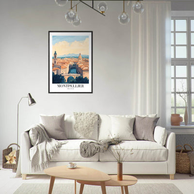 Montpellier France Framed Poster – Vintage Travel Wall Art with Wooden Frame - Vibrantwalls