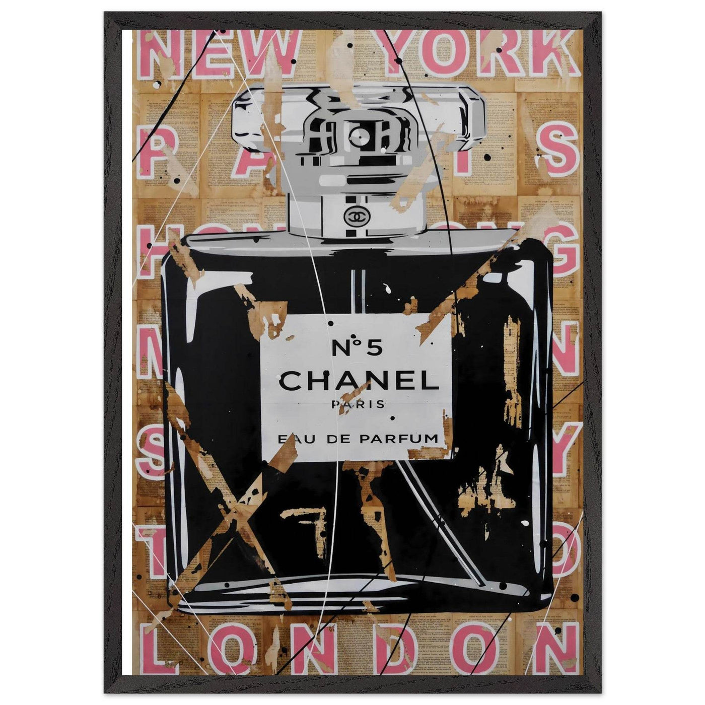 Chanel No. 5 Abstract Luxury Perfume Art Print – Premium Framed Pop Art for Modern Interiors - Vibrantwalls