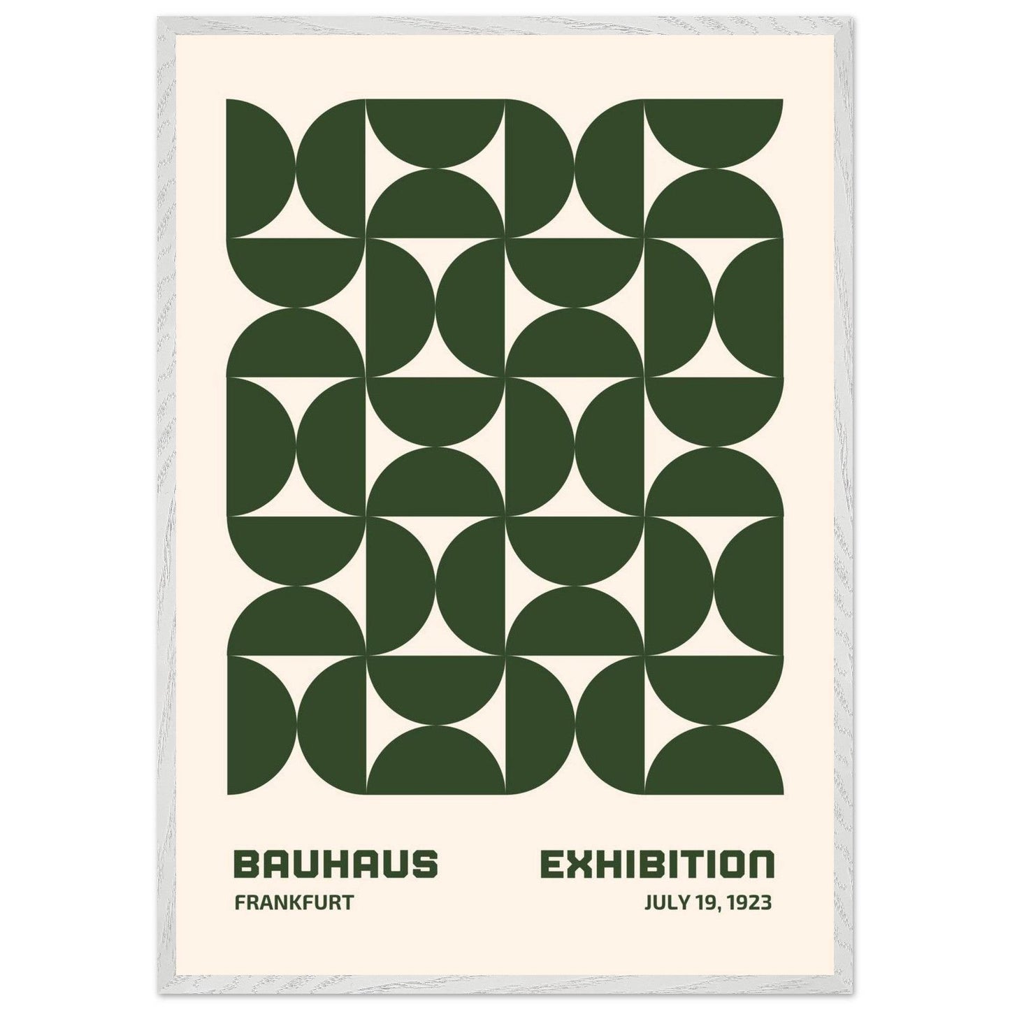 Bauhaus Forest Green Cream Movement Style Design Wall Art - Vibrantwalls