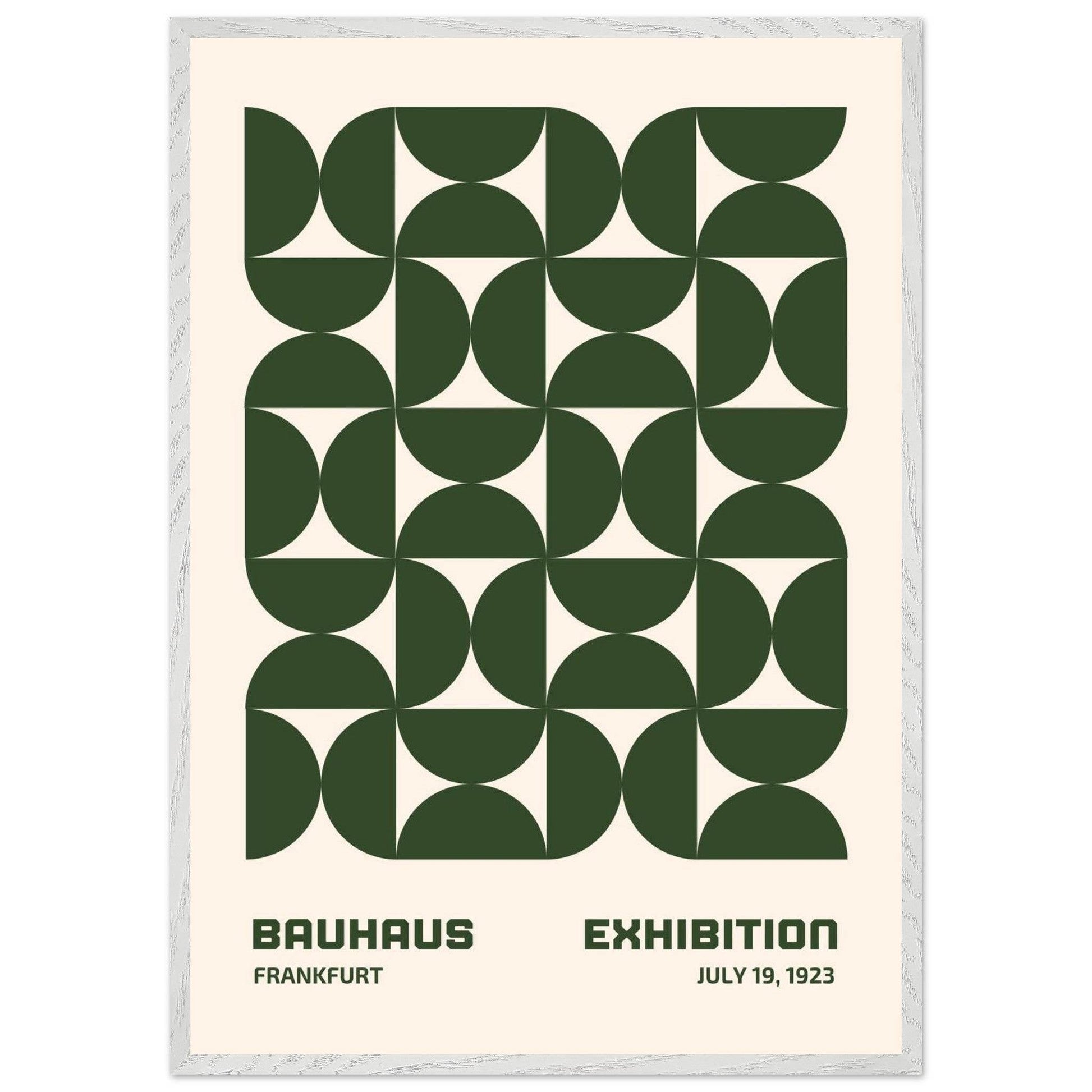 Bauhaus Forest Green Cream Movement Style Design Wall Art - Vibrantwalls