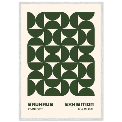 Bauhaus Forest Green Cream Movement Style Design Wall Art - Vibrantwalls