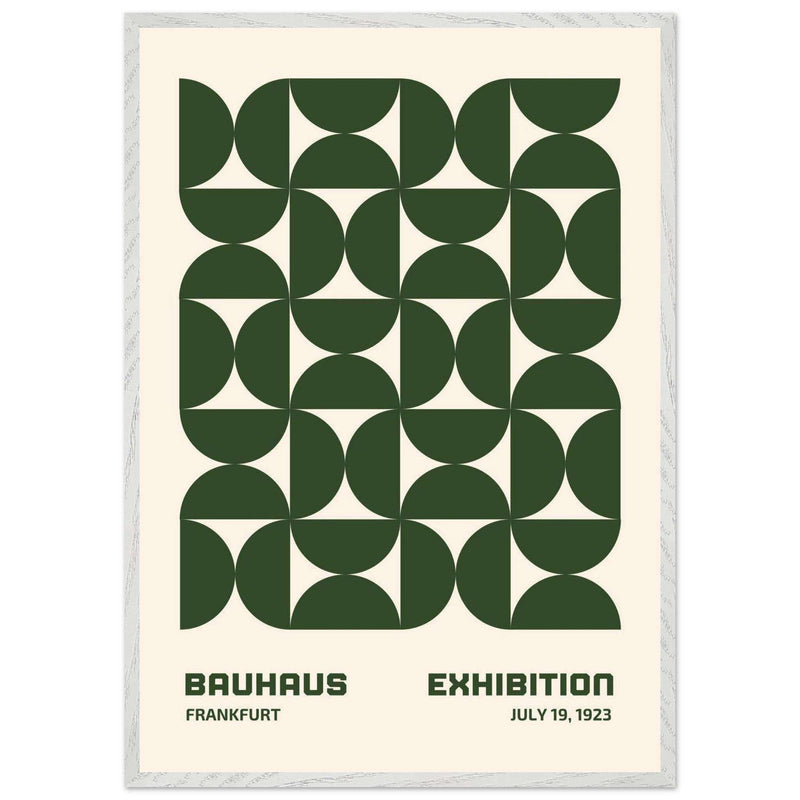 Bauhaus Forest Green Cream Movement Style Design Wall Art - Vibrantwalls