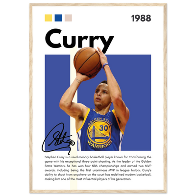 Stephen Curry Golden State Warriors Vintage Art 50x70 cm 20x28″ Wood frame Vibrantwalls