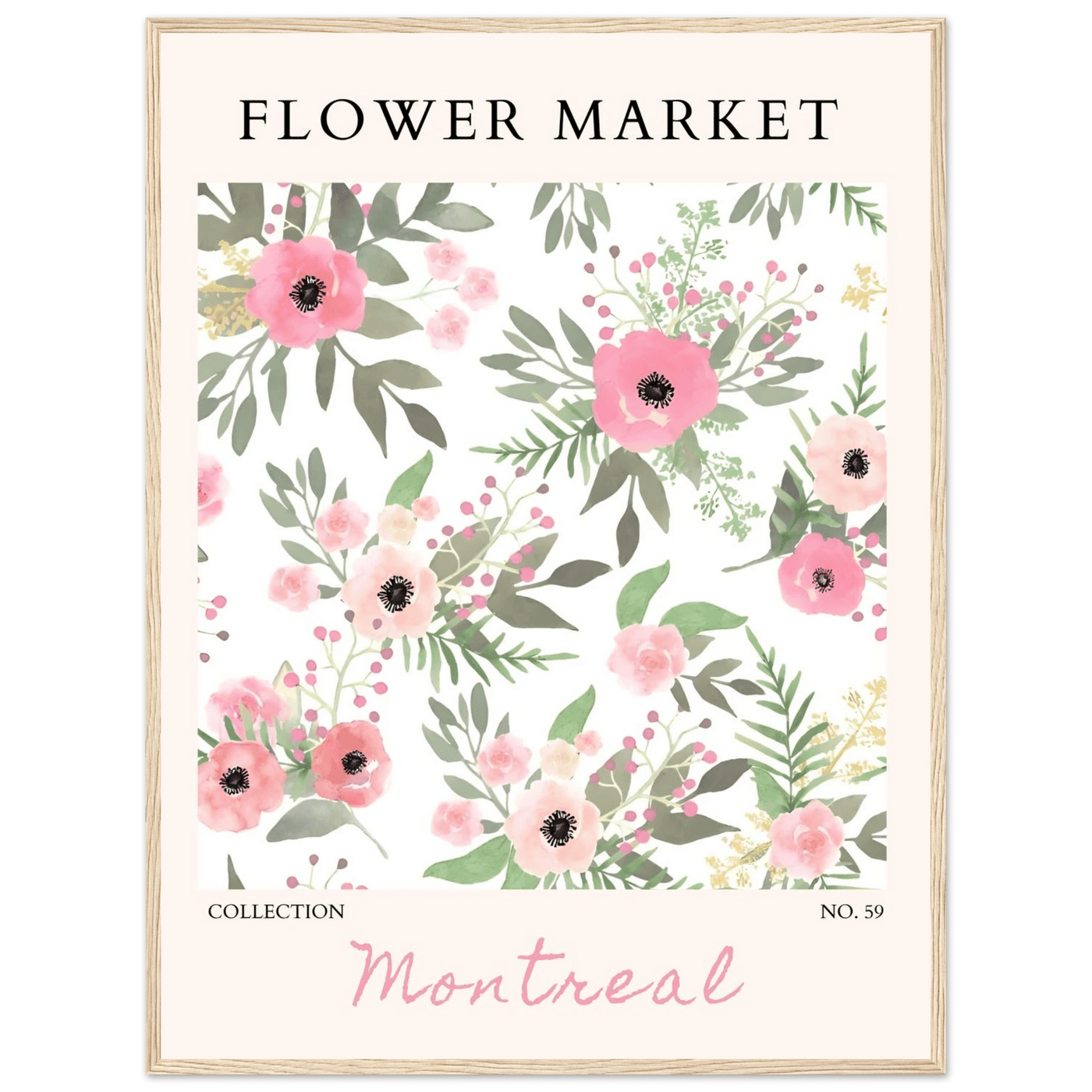 Flower Market Collection: Montreal – Whimsical Floral Art Prints | Ready-to-Hang Framed Posters - Vibrantwalls