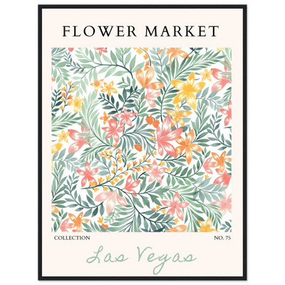 Flower Market Collection Framed Poster – Las Vegas Botanical Bliss Print | Ready-to-Hang Floral Art - Vibrantwalls