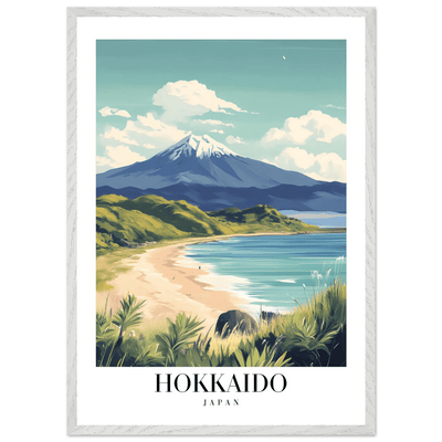 Hokkaido Japan Framed Poster – Vintage Mount Yotei Travel Wall Art with Wooden Frame - Vibrantwalls