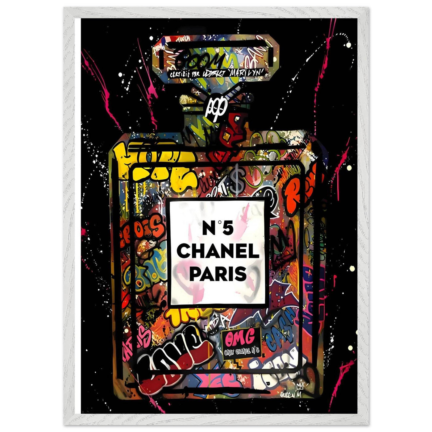 Coco Mademoiselle Chanel Perfume Pop Art Graffiti Print - Iconic Scent, Street Style Art Piece in Your Choice of Frame - Vibrantwalls