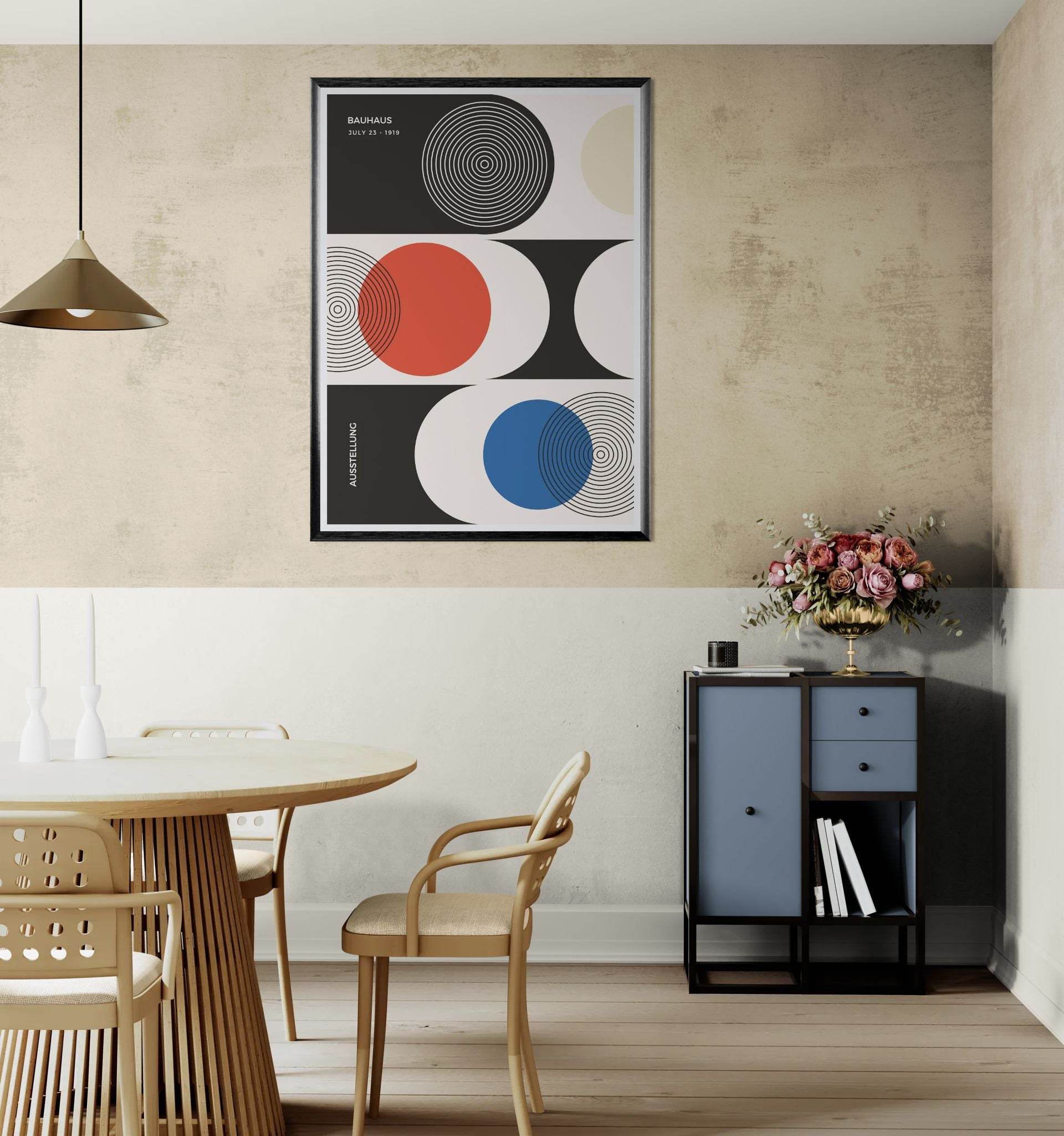 Bauhaus Geometric Abstract Movement Style Design Poster Wall Art - Vibrantwalls