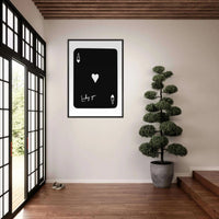 Lucky You Ace of Hearts Custom Playing Cards Framed Poster Wall Art - Vibrantwalls