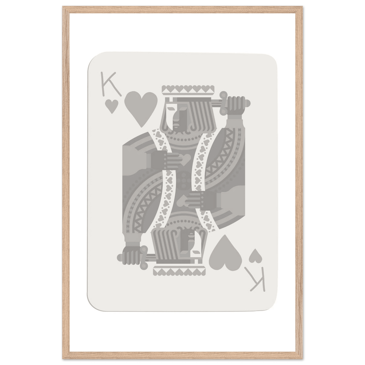 King of Hearts Poker Card Print - Modern Art Framed Poster, Eco-Friendly Wood Frame in Your Choice of Finish - Vibrantwalls