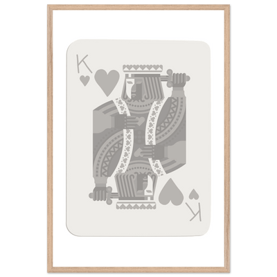 King of Hearts Poker Card Print - Modern Art Framed Poster, Eco-Friendly Wood Frame in Your Choice of Finish - Vibrantwalls