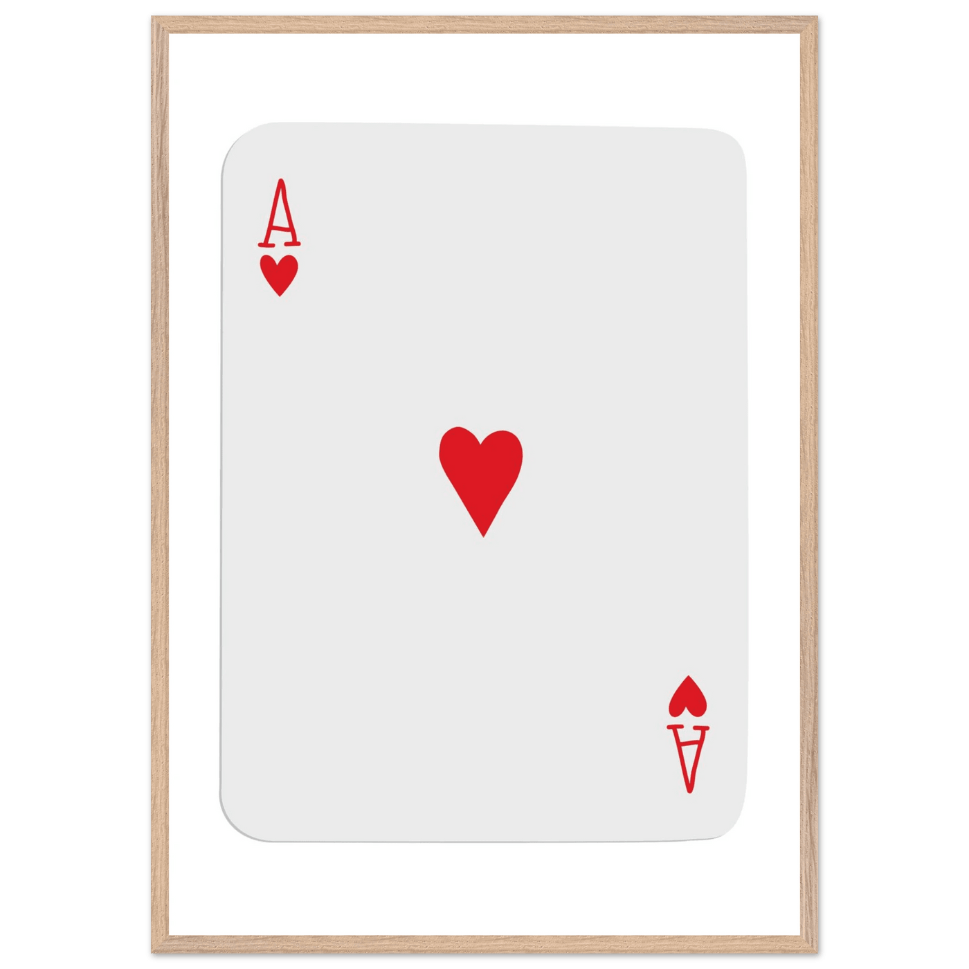 Ace of Hearts Poker Card Print - Framed Wall Art, Eco-Friendly Wood Frame in Your Choice of Style - Vibrantwalls