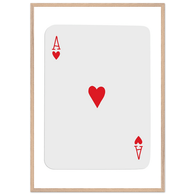 Ace of Hearts Poker Card Print - Framed Wall Art, Eco-Friendly Wood Frame in Your Choice of Style - Vibrantwalls