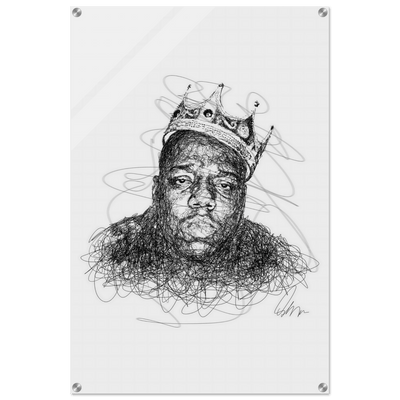 Notorious B.I.G. Scribble Art Acrylic Print – Iconic, Modern, Durable Wall Decor for Any Space - Vibrantwalls