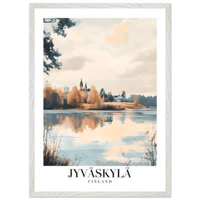 Jyväskylä Finland Framed Poster – Serene Lakeside Wall Art with Vintage-Inspired Charm & Wooden Frame - Vibrantwalls