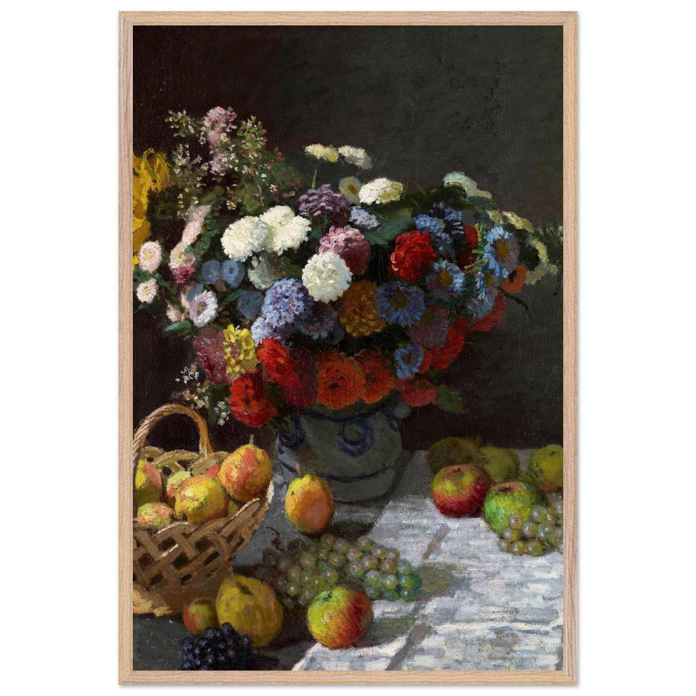 Still Life Wall Art Print of Flowers and Fruit for Elegant Home Decor - Vibrantwalls