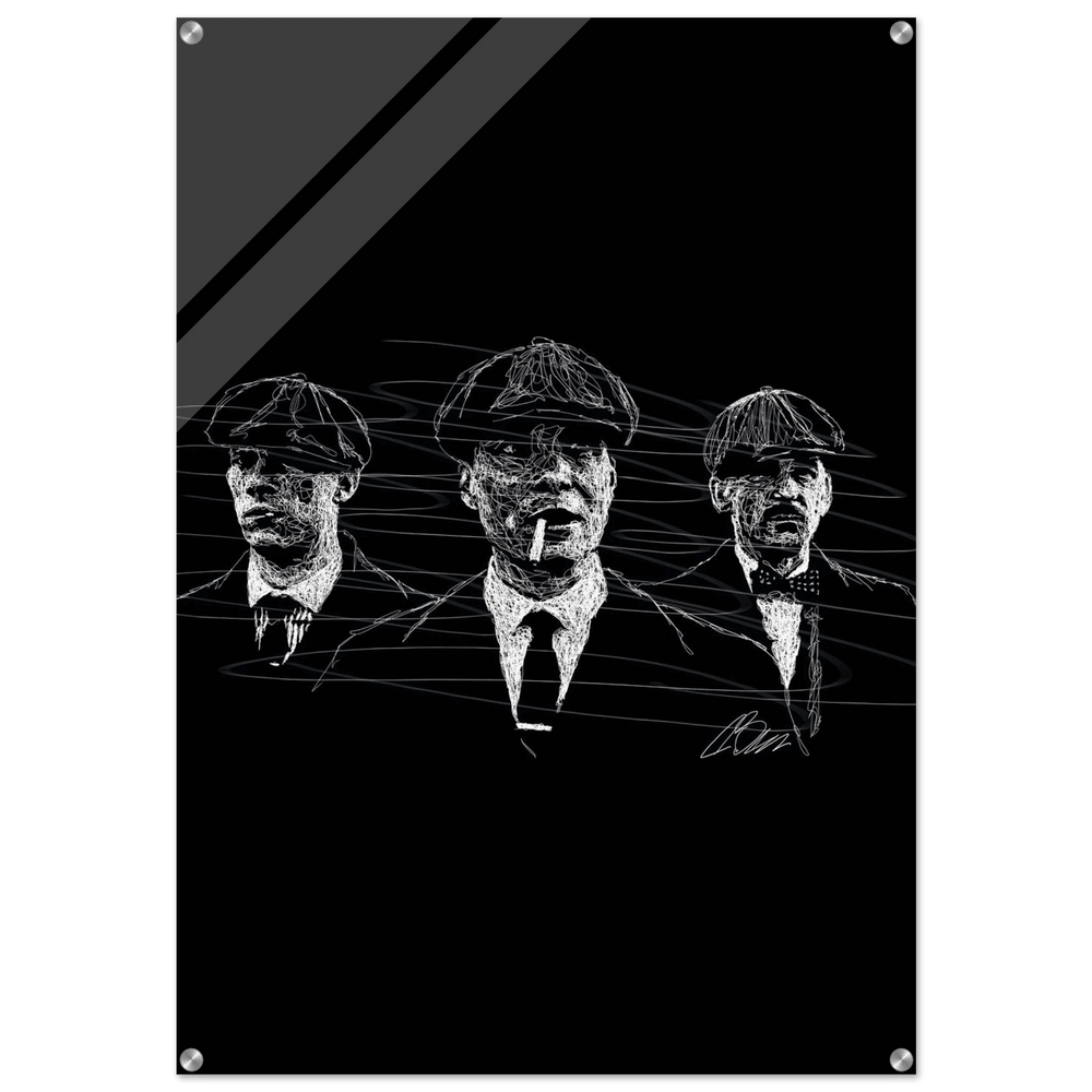 Peaky Blinders Inspired Acrylic Print – Iconic Black & White Art, Durable & Modern Wall Decor - Vibrantwalls