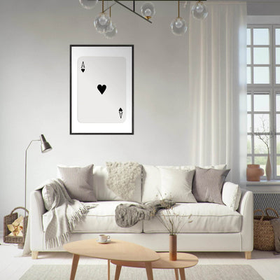 Ace of Hearts Poker Card Print - Elegant Framed Wall Art, Eco-Friendly Wood Frame & Multiple Sizes - Vibrantwalls