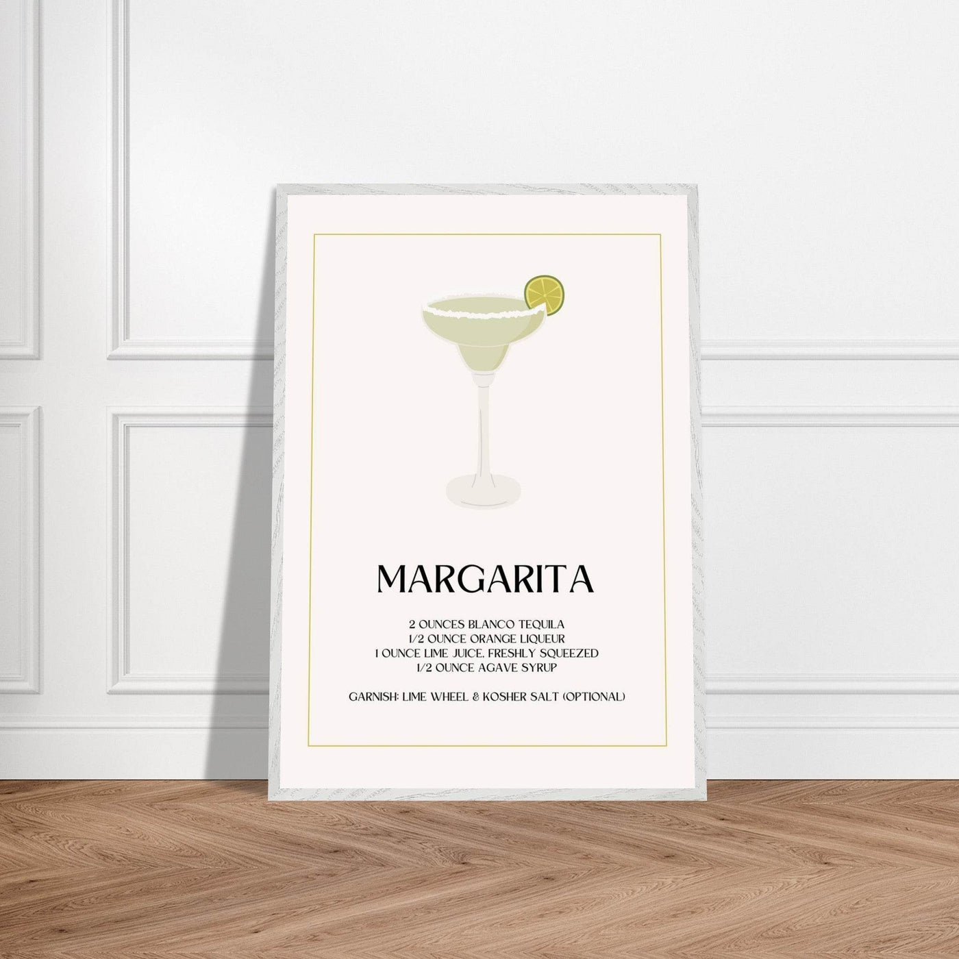 Margarita Cocktail Recipe Tequila Lime Salt Rim - Vibrantwalls