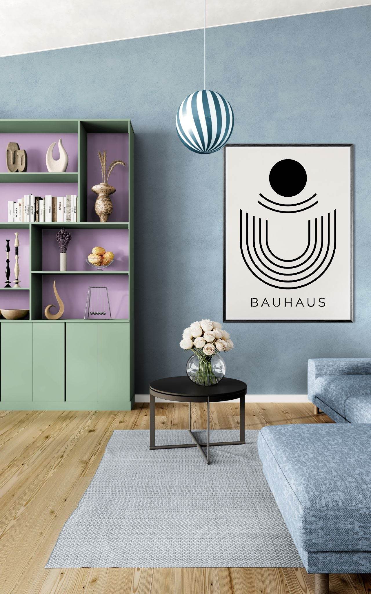 Bauhaus Black Beige Geometric Movement Style Design Wall Art - Vibrantwalls