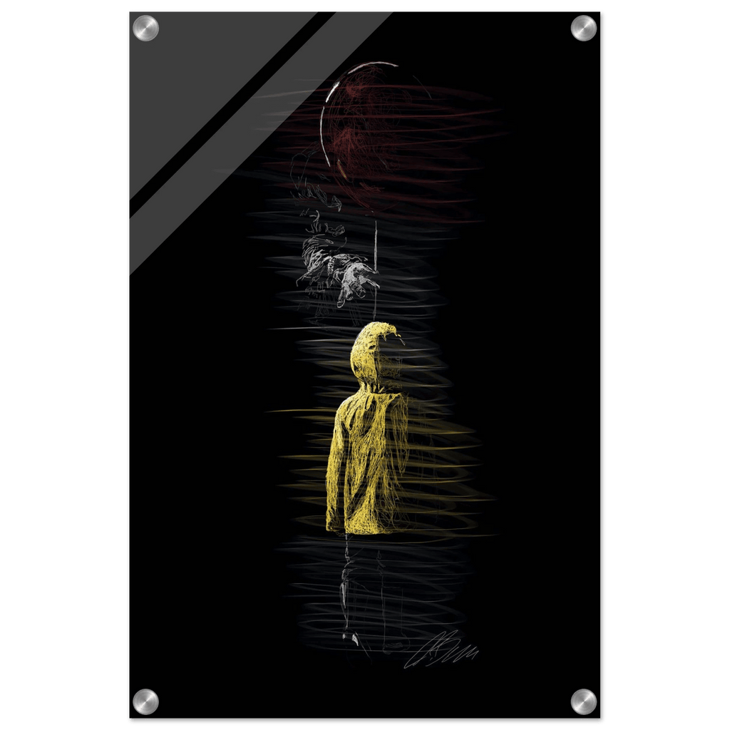 Abstract Figure Acrylic Print – Modern Black & Yellow Art, Vibrant & Durable Wall Decor - Vibrantwalls