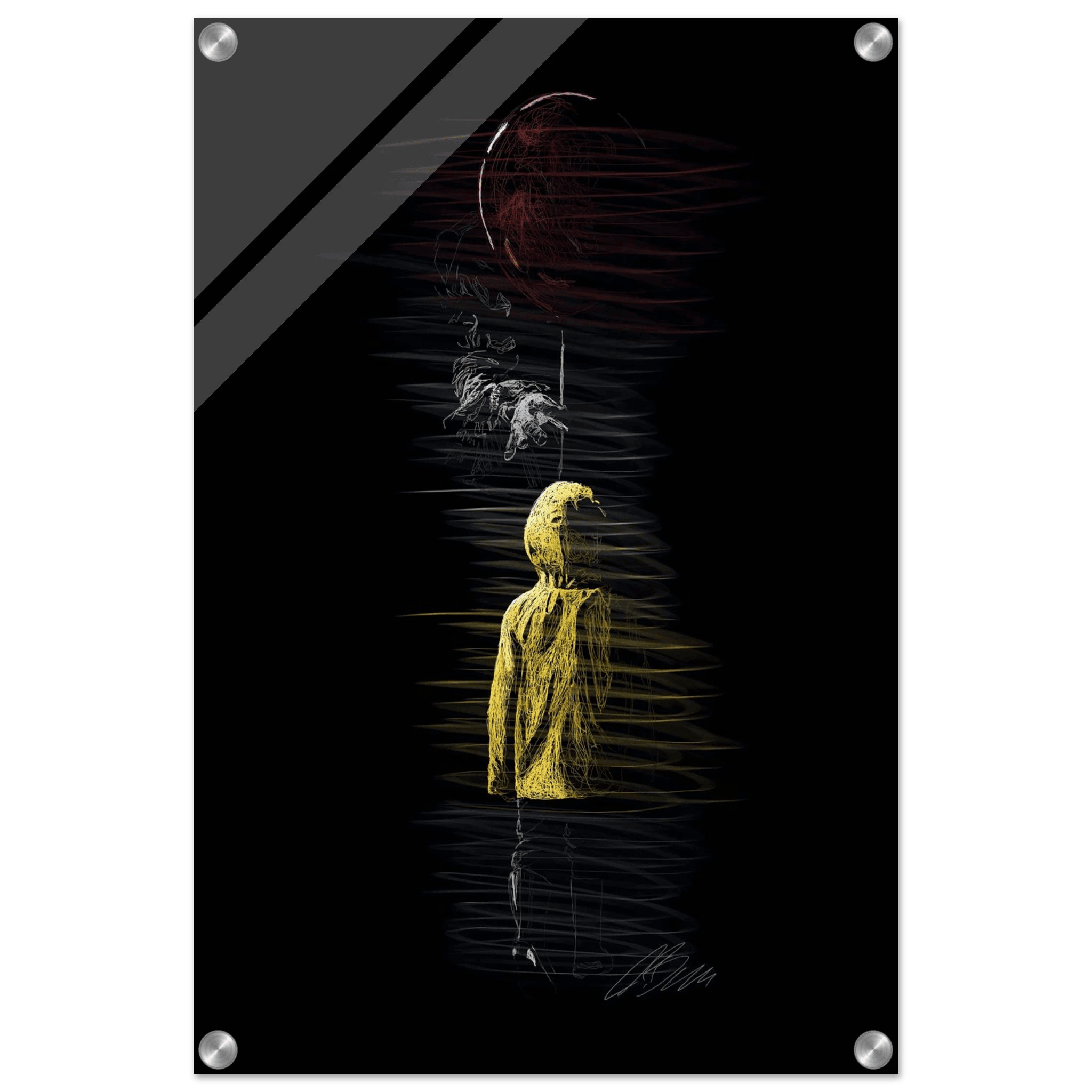Abstract Figure Acrylic Print – Modern Black & Yellow Art, Vibrant & Durable Wall Decor - Vibrantwalls