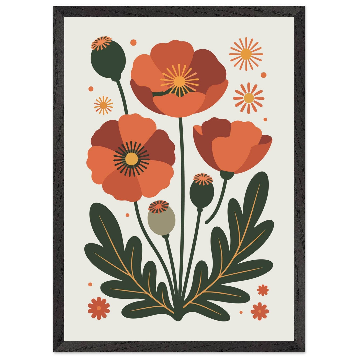 Abstract Floral Bloom Terracotta Earth Tones - Vibrantwalls
