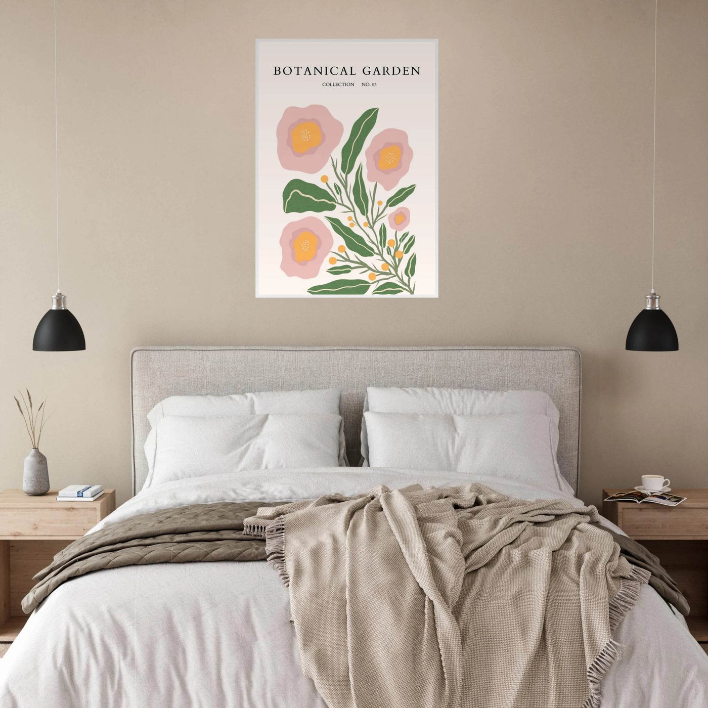 Botanical Garden Collection Framed Poster - Abstract Floral Art Prints in Soft Pinks & Greens | Ready-to-Hang - Vibrantwalls