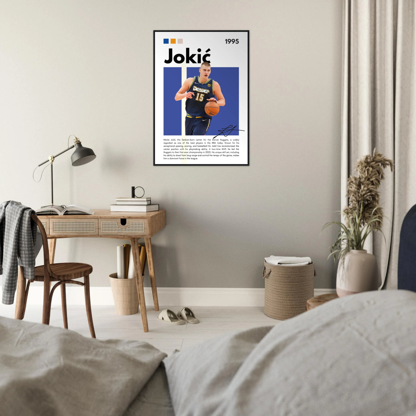 Nikola Jokic Joker Nuggets Minimalist Art Print Vibrantwalls