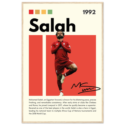 Mohamed Salah Liverpool FC Framed Poster – Iconic Yoga Pose Football Art Print 60x90 cm 24x36″ Wood frame Vibrantwalls