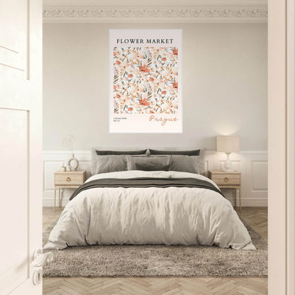 Prague Flower Market Framed Poster – Pastel Watercolor Floral Art Print | Ready-to-Hang Wall Decor - Vibrantwalls