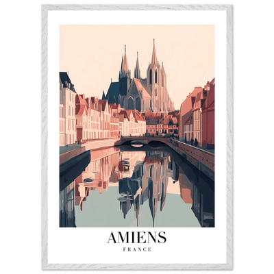 Amiens France Framed Poster – Vintage Travel Wall Art with Wooden Frame - Vibrantwalls