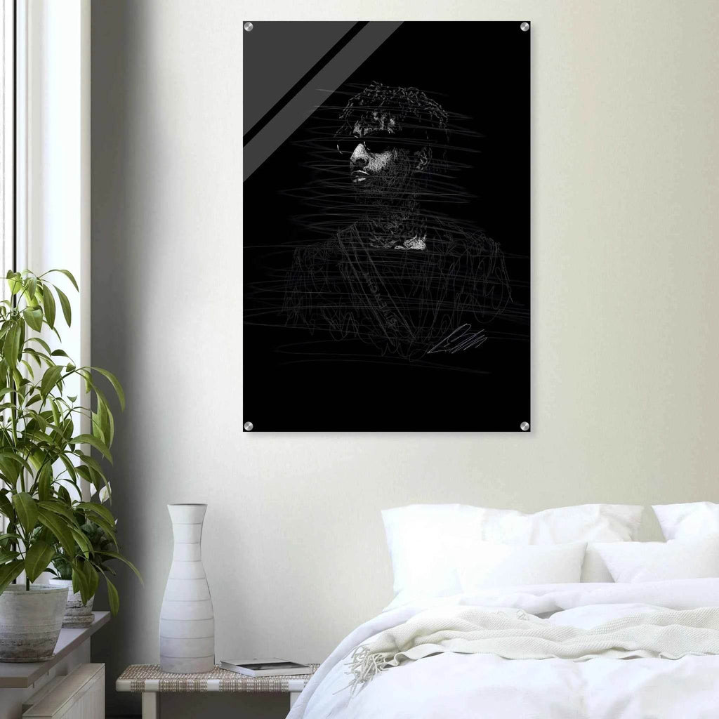 The Rapper Scribble Art Acrylic Print – Abstract, Dynamic, Modern Wall Decor in Various Sizes - Vibrantwalls
