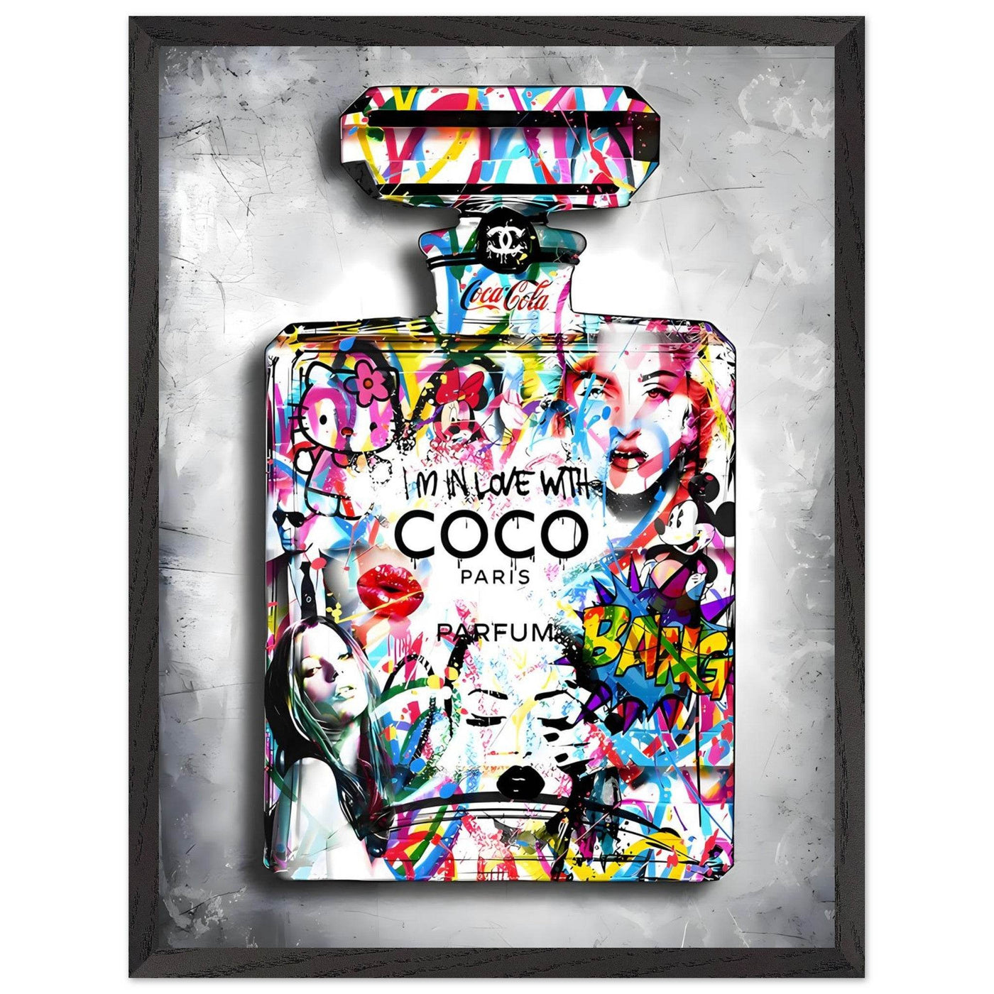 Vibrant Pop Art Chanel Perfume Bottle Print - Graffiti Chic Wall Decor for Fashion Lovers - Vibrantwalls
