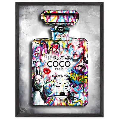 Vibrant Pop Art Chanel Perfume Bottle Print - Graffiti Chic Wall Decor for Fashion Lovers - Vibrantwalls