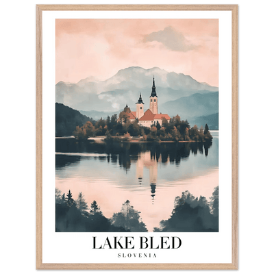 Lake Bled Slovenia Framed Poster – Serene Lakeside Wall Art with Wooden Frame - Vibrantwalls
