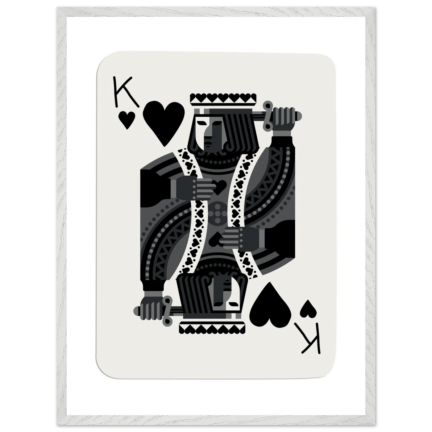 King of Spades Modern Minimalist Poker Card Art - Mounted Framed Poster, Eco-Friendly Wood Frame in Your Choice of Style - Vibrantwalls