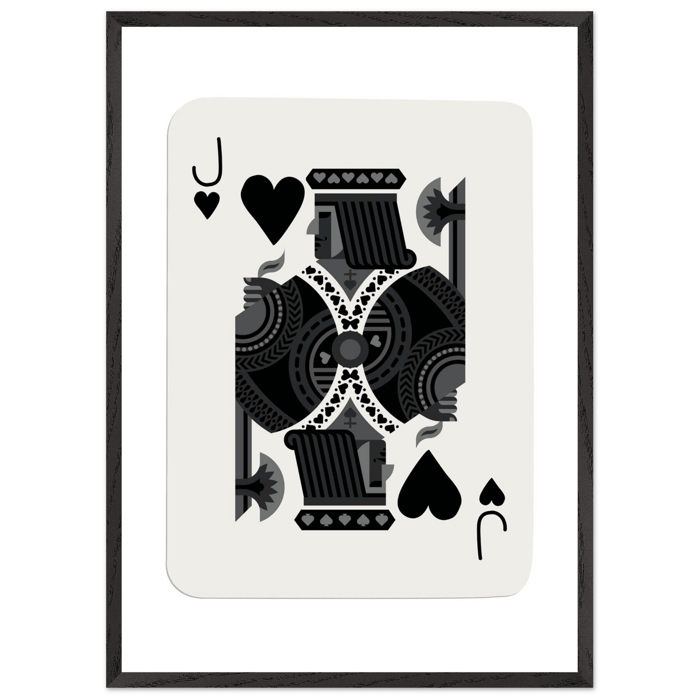 Minimalist Jack of Spades Poker Card Print - Mounted Framed Eco-Friendly Art, Various Sizes & Finishes - Vibrantwalls