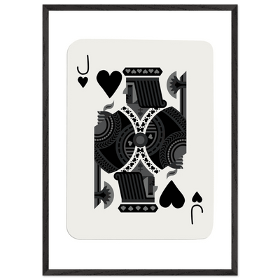 Minimalist Jack of Spades Poker Card Print - Mounted Framed Eco-Friendly Art, Various Sizes & Finishes - Vibrantwalls