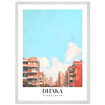 Dhaka Bangladesh Framed Poster – Pastel Cityscape Wall Art with Customizable Wooden Frame - Vibrantwalls