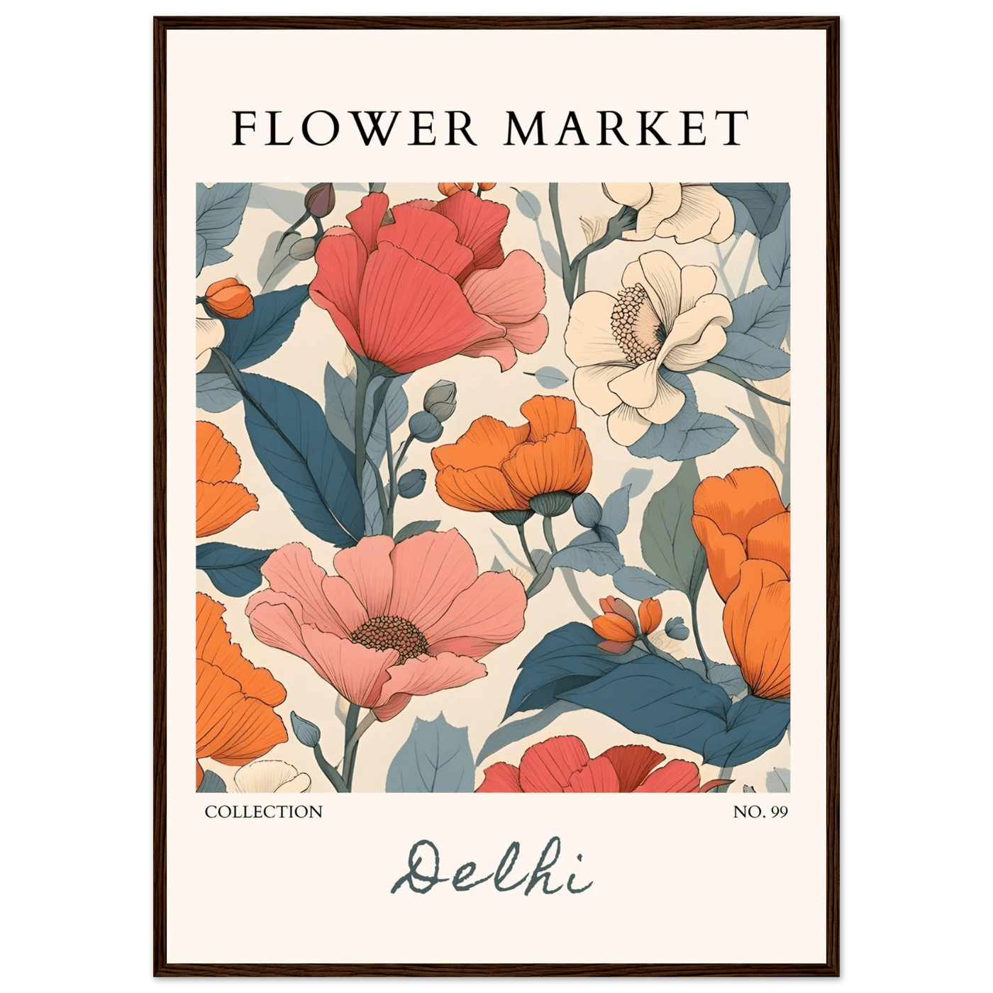 Flower Market Delhi Framed Art Print – Vibrant Botanical & Nature Posters | Ready-to-Hang in Multiple Sizes - Vibrantwalls