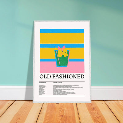 Old Fashioned Cocktail Recipe Art Print - Vibrantwalls