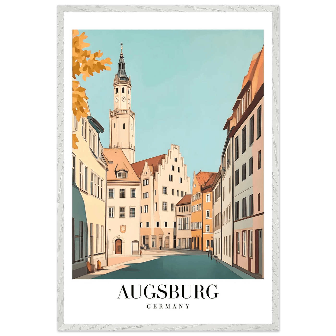 Augsburg Germany Framed Poster – Vintage European Cityscape Wall Art with Wooden Frame in Various Sizes - Vibrantwalls